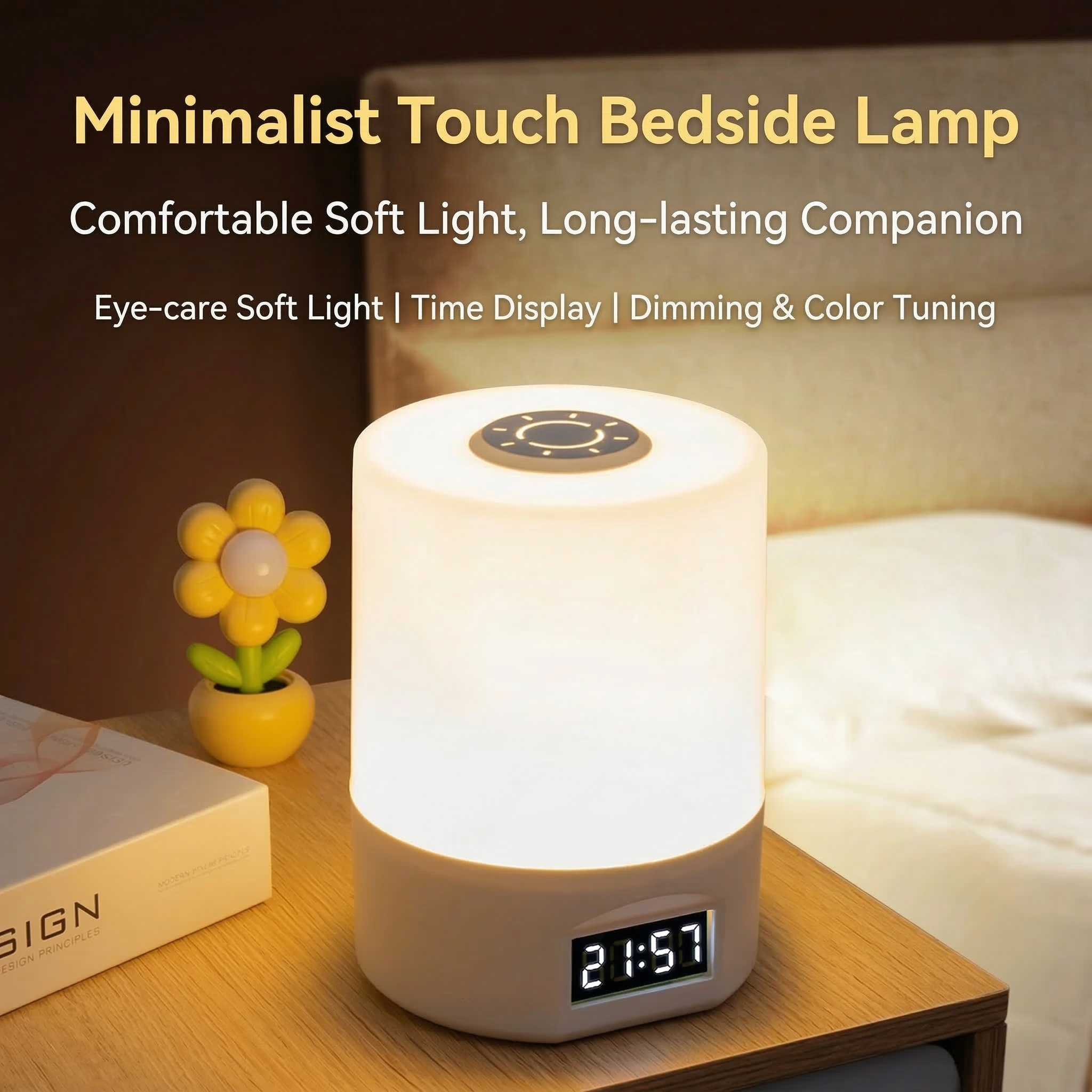 Touch-sensitive bedside lamp